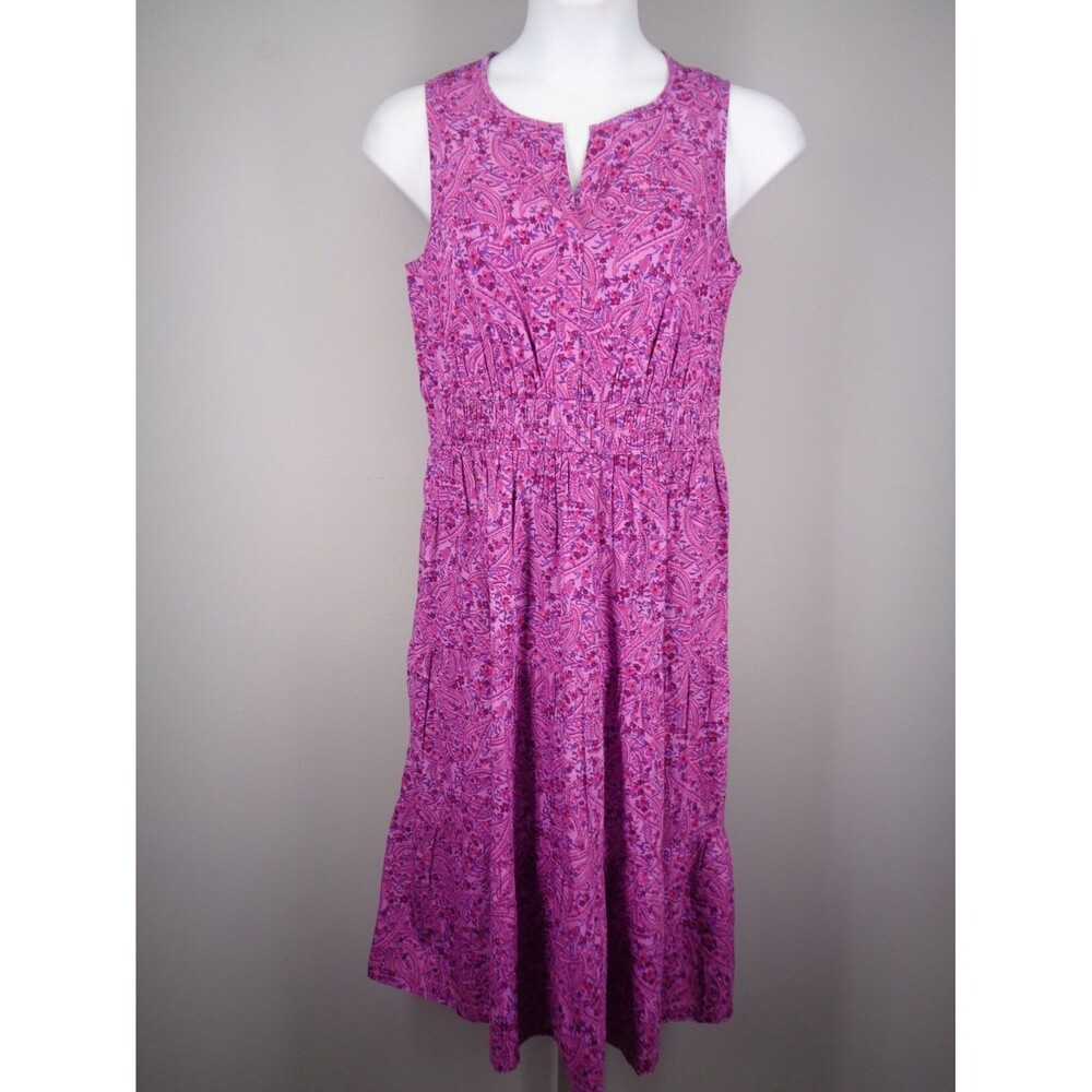 J Jill Paisley Santa Rosa Tiered Midi Dress Size Medium